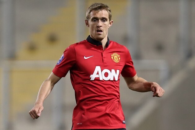 LEIGH, ENGLAND - DECEMBER 02:   Darren Fletcher of Manchester United U21 during the Barclays U21 Premier League match between Blackburn U21 and Manchester United U21 at  Leigh Stadium on December 02, 2013 in Leigh, England.  (Photo by Jan Kruger/Getty Images)