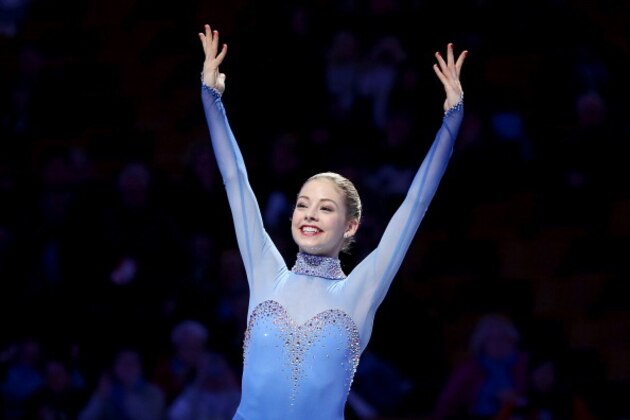 BOSTON, MA - JANUARY 11:  Gracie Gold takes a curtain call after winning the ladies competition at the Prudential U.S. Figure Skating Championships at TD Garden on January 11, 2014 in Boston, Massachusetts.  (Photo by Matthew Stockman/Getty Images)