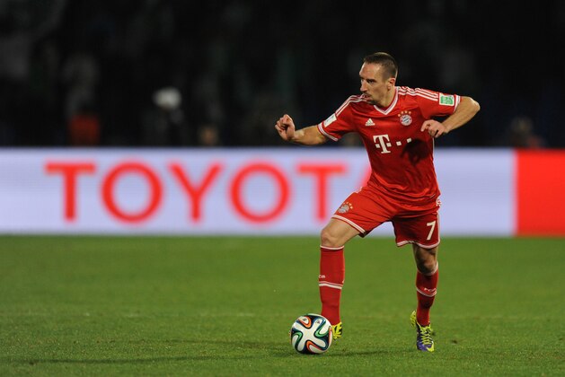 MARRAKECH, MOROCCO - DECEMBER 21:  Franck Ribery of FC Bayern Munchen in action during the FIFA Club World Cup Final match between FC Bayern Munchen and Raja Casablanca at Marrakech Stadium on December 21, 2013 in Marrakech, Morocco.  (Photo by Steve Bardens/Getty Images for Toyota)