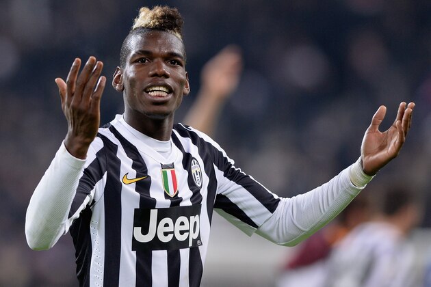 TURIN, ITALY - JANUARY 05:  Paul Pogba of Juventus FC celebrates victory at the end of the Serie A match between Juventus and AS Roma at Juventus Arena on January 5, 2014 in Turin, Italy.  (Photo by Claudio Villa/Getty Images)
