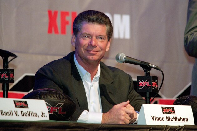 12 Jul 2000: Vince McMahon smiles during the XFL Press Conference at the House of Blues in Los Angeles, California.Mandatory Credit: Tom Hauck  /Allsport