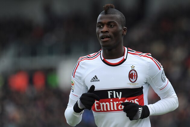 CAGLIARI, ITALY - FEBRUARY 10:  Mbaye Niang of AC Milan looks on during the Serie A match between Cagliari Calcio and AC Milan at Stadio Is Arenas on February 10, 2013 in Cagliari, Italy.  (Photo by Valerio Pennicino/Getty Images)