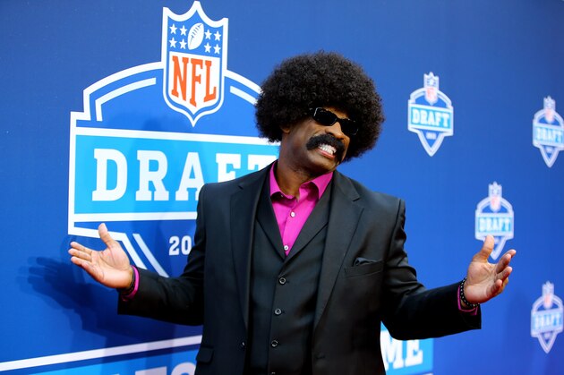 NEW YORK, NY - APRIL 25:  Leon Sandcastle of Primetime University arrives on the red carpet prior to the first round of the 2013 NFL Draft at Radio City Music Hall on April 25, 2013 in New York City. Sandcastle is actually a character being played by Deion Sanders.  (Photo by Al Bello/Getty Images)