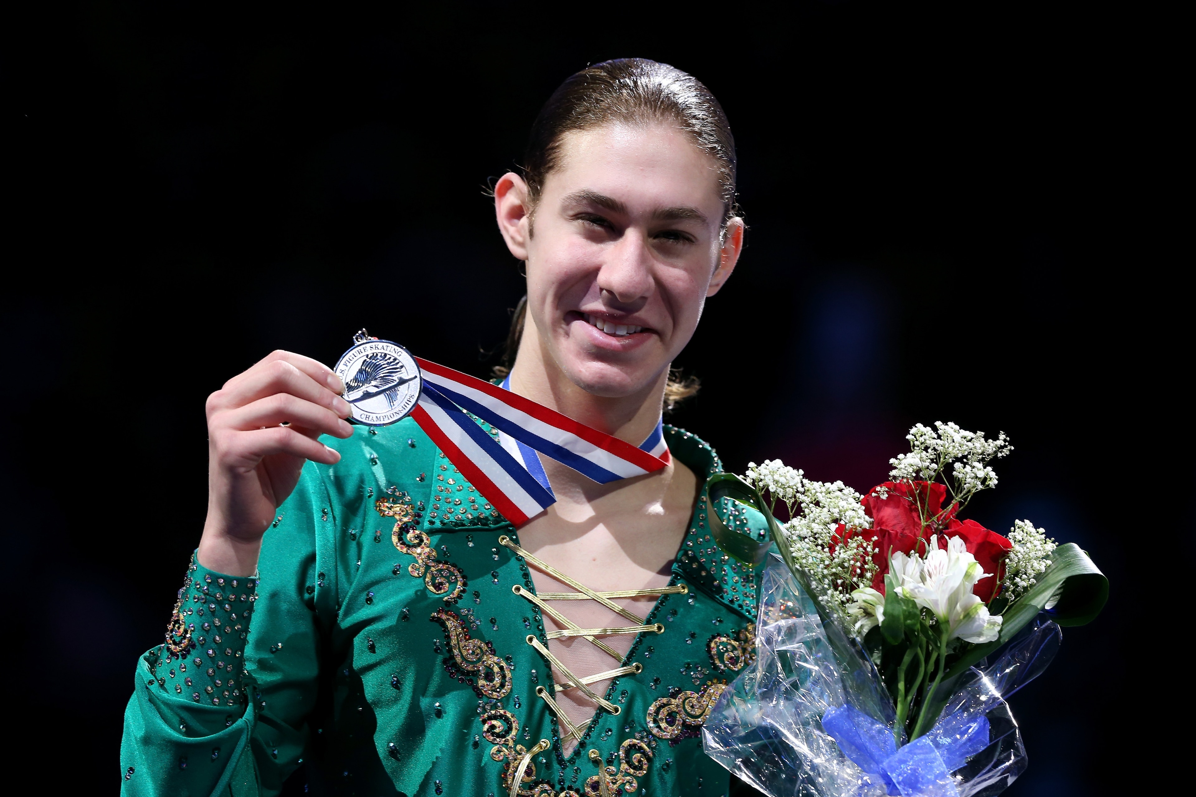 BOSTON, MA - JANUARY 12: Jason Brown poses for photographers on the medals podium after the men's competition during the Prudential U.S. Figure Skating Championships at TD Garden on January 12, 2014 in Boston, Massachusetts. (Photo by Matthew Stockman/Getty Images) BOSTON, MA - JANUARY 12: Jason Brown poses for photographers on the medals podium after the men's competition during the Prudential U.S. Figure Skating Championships at TD Garden on January 12, 2014 in Boston, Massachusetts. (Photo by Matthew Stockman/Getty Images)