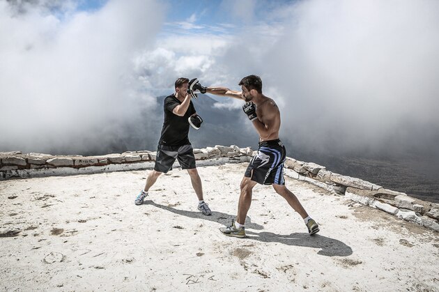 Aug 28, 2013; Indianapolis, IN, USA; Carlos Condit (pictured) fights Martin Kampmann during UFC Fight NIght 27 at Bankers Life Fieldhouse. Mandatory Credit: Pat Lovell-USA TODAY Sports
