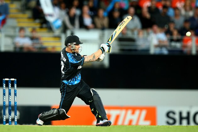 AUCKLAND, NEW ZEALAND - JANUARY 11:  Brendon McCullum of New Zealand bats during the first T20 between New Zealand and the West Indies at Eden Park on January 11, 2014 in Auckland, New Zealand.  (Photo by Phil Walter/Getty Images)