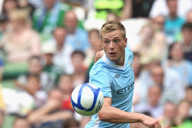 DUBLIN, IRELAND - JULY 30:  John Guidetti of Manchester City controls the ball during the Dublin Super Cup match between Manchester City and Airtricity XI at Aviva Stadium on July 30, 2011 in Dublin, Ireland.  (Photo by David Rogers/Getty Images)