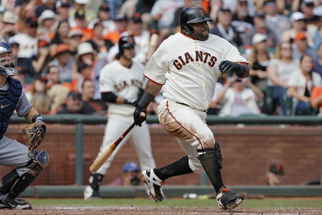 SAN FRANCISCO, CA - SEPTEMBER 29: Pablo Sandoval #48 of the San Francisco Giants follows through on an RBI-single against the San Diego Padres in the fourth inning at AT&T Park on September 29, 2013 in San Francisco, California. The Giants won 7-6 with a walk-off RBI single in the ninth inning. (Photo by Brian Bahr/Getty Images) SAN FRANCISCO, CA - SEPTEMBER 29: Pablo Sandoval #48 of the San Francisco Giants follows through on an RBI-single against the San Diego Padres in the fourth inning at AT&T Park on September 29, 2013 in San Francisco, California. The Giants won 7-6 with a walk-off RBI single in the ninth inning. (Photo by Brian Bahr/Getty Images)