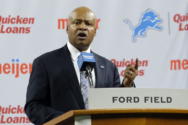DETROIT, MI - JANUARY 15:  Jim Caldwell addresses the media after being introduced as the Detroit Lions head coach at Ford Field on January 15, 2014 in Detroit, Michigan. (Photo by Duane Burleson/Getty Images)