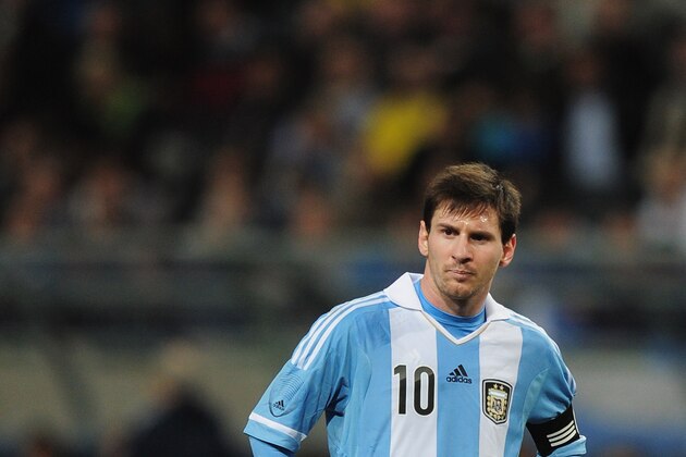 STOCKHOLM, SWEDEN - FEBRUARY 06:  Lionel Messi of Argentina in action during the International Friendly match between Sweden and Argentina at the Friends Arena on February 6, 2013 in Stockholm, Sweden.  (Photo by Jamie McDonald/Getty Images)