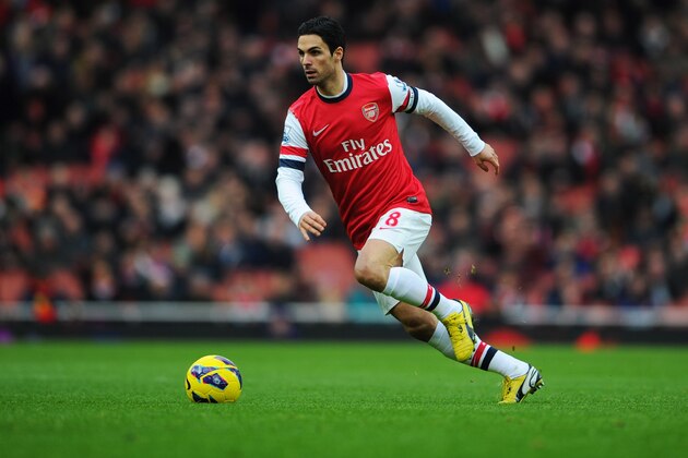 LONDON, ENGLAND - FEBRUARY 02:  Mikel Arteta of Arsenal in action during the Barclays Premier League match between Arsenal and Stoke City at Emirates Stadium on February 2, 2013 in London, England.  (Photo by Michael Regan/Getty Images)
