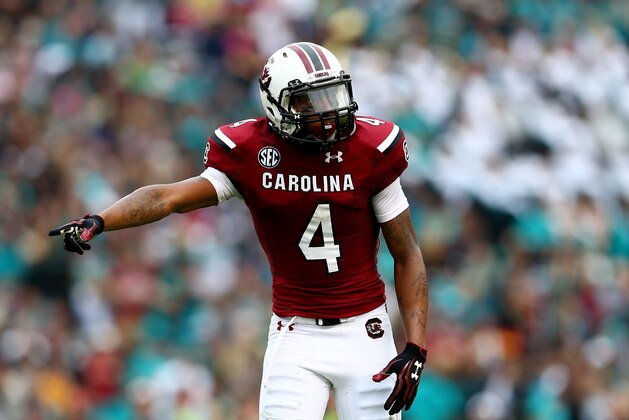 COLUMBIA, SC - NOVEMBER 23:  Shaq Roland #4 of the South Carolina Gamecocks during their game at Williams-Brice Stadium on November 23, 2013 in Columbia, South Carolina.  (Photo by Streeter Lecka/Getty Images)