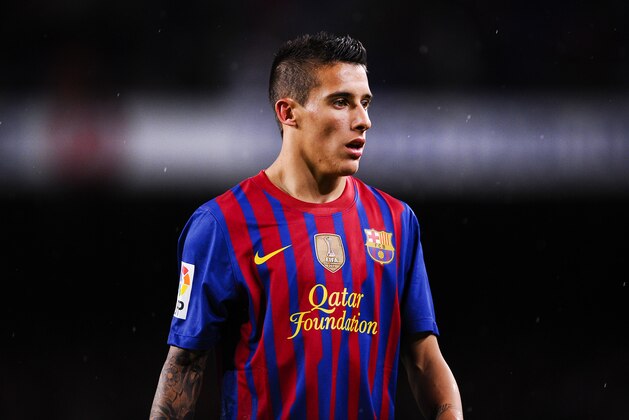 BARCELONA, SPAIN - MARCH 20:  Cristian Tello of FC Barcelona looks on during the La Liga match between FC Barcelona and Granada CF at Camp Nou on March 20, 2012 in Barcelona, Spain. FC Barcelona won 5-3.  (Photo by David Ramos/Getty Images)
