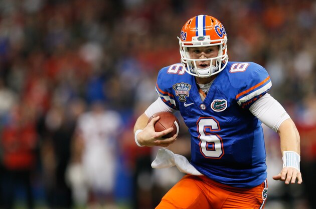 NEW ORLEANS, LA - JANUARY 02:  Jeff Driskel #6 of the Florida Gators runs against the Louisville Cardinals during the Allstate Sugar Bowl at Mercedes-Benz Superdome on January 2, 2013 in New Orleans, Louisiana.  (Photo by Kevin C. Cox/Getty Images)