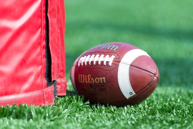 Oct 20, 2012; Madison, WI, USA;  A football rests near the goalpost during the game between the Minnesota Golden Gophers and Wisconsin Badgers at Camp Randall Stadium.  Wisconsin defeated Minnesota 38-13.  Mandatory Credit: Jeff Hanisch-USA TODAY Sports