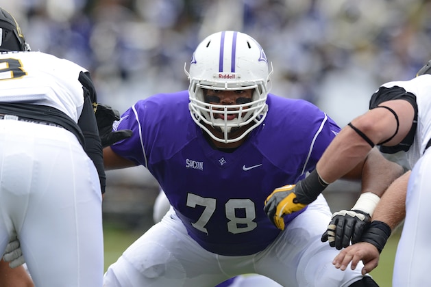 of an NCAA college football game against Appalachian State Saturday, Oct. 19, 2013 at Paladin Stadium in Greenville, S.C.(AP Photo/ Richard Shiro)
