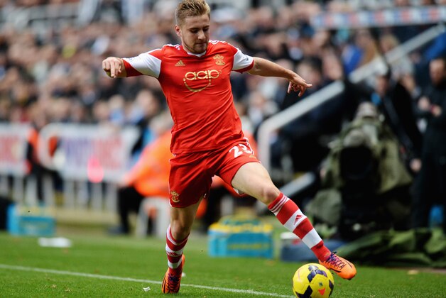NEWCASTLE UPON TYNE, ENGLAND - DECEMBER 14:  Luke Shaw of Southampton during the Barclays Premier League match between Newcastle United and Southampton at St James' Park on December 14, 2013 in Newcastle upon Tyne, England.  (Photo by Tony Marshall/Getty Images)