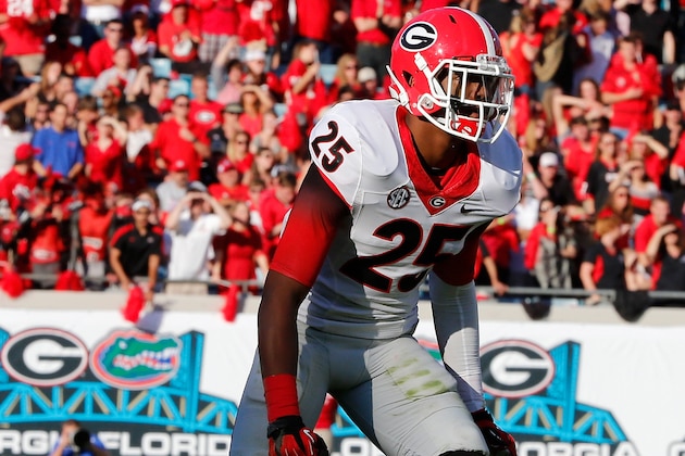 JACKSONVILLE, FL - NOVEMBER 02:  Josh Harvey-Clemons #25 of the Georgia Bulldogs in action during the game against the Florida Gators at EverBank Field on November 2, 2013 in Jacksonville, Florida.  (Photo by Sam Greenwood/Getty Images)
