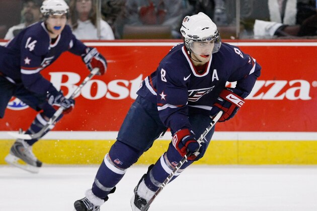 OTTAWA, ON - JANUARY 4:  Kevin Shattenkirk #8 of Team USA skates with the puck during the game against Team Czech Republic at the relegation round of the IIHF World Junior Championships at Scotiabank Place on January 04, 2009 in Ottawa, Ontario, Canada.  Team USA defeated Team Czech Republic 3-2 in overtime.  (Photo by Richard Wolowicz/Getty Images)
