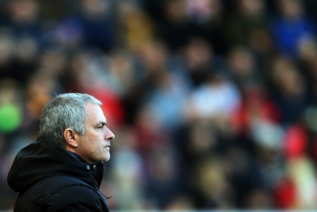 Chelsea's manager Jose Mourinho looks on ahead of their English Premier League soccer match against Hull City at the KC Stadium, Hull, England, Saturday, Jan. 11, 2014. (AP Photo/Scott Heppell)