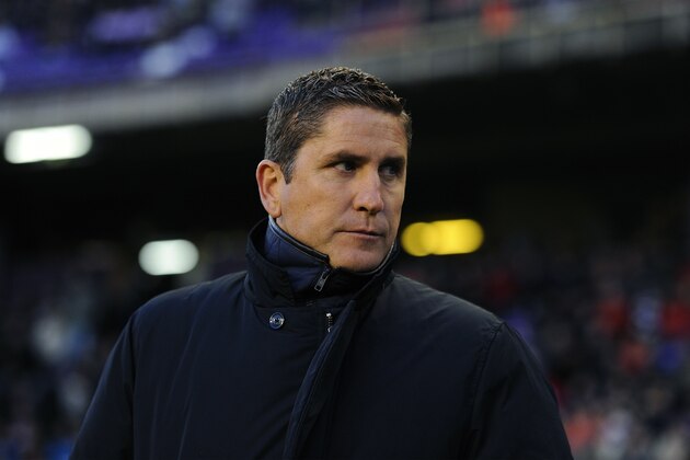 VALLADOLID, SPAIN - JANUARY 04: Head coach of Real Betis Balompie Juan Carlos Garrido looks on during the La Liga match between Real Valladolid CF and Real Betis Balompie at Estadio Jose Zorilla on January 4, 2014 in Valladolid, Spain.  (Photo by Denis Doyle/Getty Images)