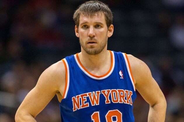Dec 18, 2013; Milwaukee, WI, USA; New York Knicks guard Beno Udrih (18) during the game against the Milwaukee Bucks at BMO Harris Bradley Center.  New York won 107-101 in double overtime.  Mandatory Credit: Jeff Hanisch-USA TODAY Sports
