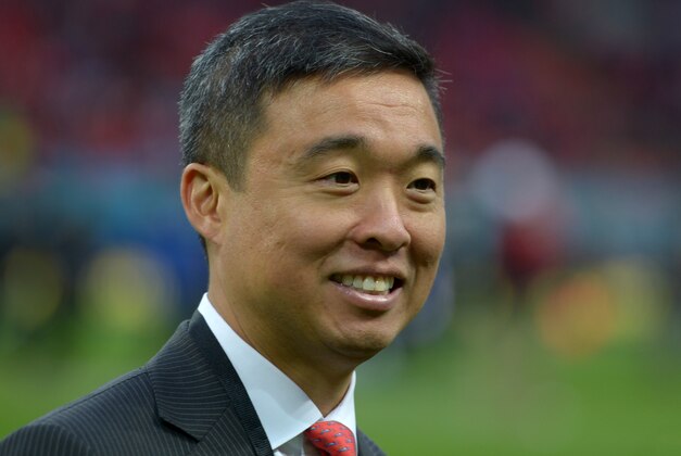 Oct 27, 2013; London, United Kingdom; San Francisco 49ers president Gideon Yu before the NFL International Series game against the Jacksonville Jaguars at Wembley Stadium. Mandatory Credit: Kirby Lee-USA TODAY Sports