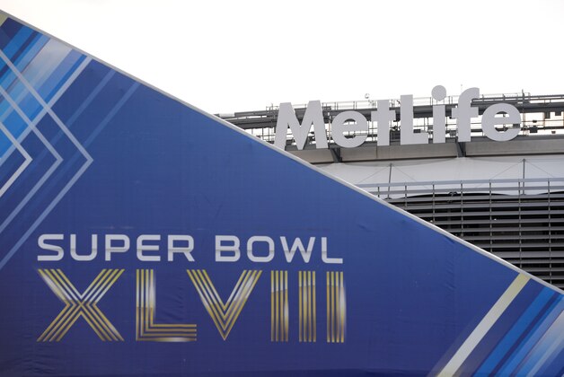 Jan 18, 2014; East Rutherford, NJ, USA; A general view of preparations for Super Bowl XLVIII at MetLife Stadium. Mandatory Credit: Joe Camporeale-USA TODAY Sports
