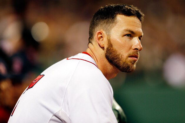 BOSTON, MA - OCTOBER 13: Stephen Drew #7 of the Boston Red Sox looks on during Game Two of the American League Championship Series against the Detroit Tigers at Fenway Park on October 13, 2013 in Boston, Massachusetts.  (Photo by Jim Rogash/Getty Images)