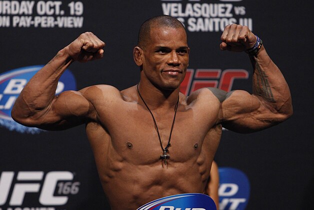 Oct 18, 2013; Houston, TX, USA; Hector Lombard during the weigh-in for UFC 166 at Toyota Center. Mandatory Credit: Andrew Richardson-USA TODAY Sports