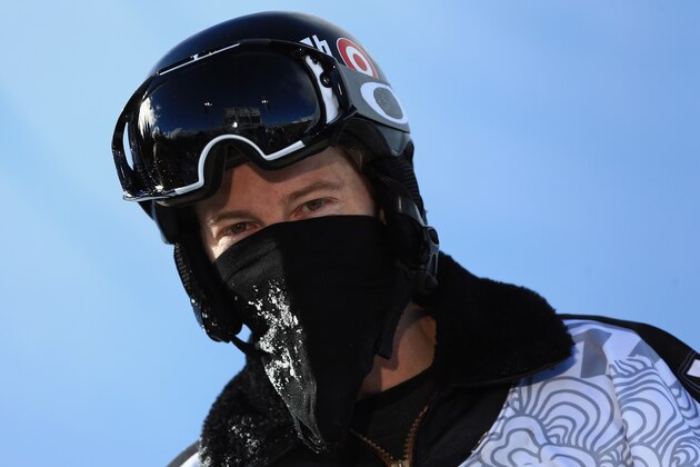 BRECKENRIDGE, CO - DECEMBER 14:  Shaun White looks on as he finished second in the men's snowboard superpipe final at the Dew Tour iON Mountain Championships on December 14, 2013 in Breckenridge, Colorado.  (Photo by Doug Pensinger/Getty Images)