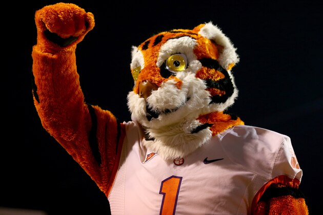 RALEIGH, NC - SEPTEMBER 19:  The mascot of the Clemson Tigers during their game at Carter-Finley Stadium on September 19, 2013 in Raleigh, North Carolina.  (Photo by Streeter Lecka/Getty Images)