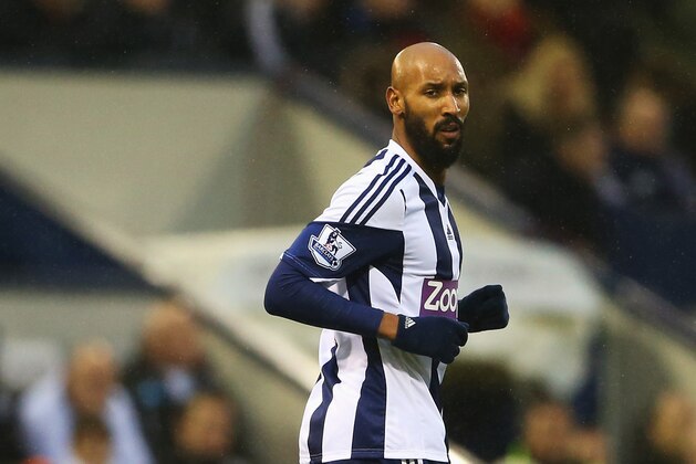 WEST BROMWICH, ENGLAND - JANUARY 01: Nicolas Anelka of West Bromwich Albion looks on during the Barclays Premier League match between West Bromwich Albion and Newcastle United at The Hawthorns on January 1, 2014 in West Bromwich, England.  (Photo by Scott Heavey/Getty Images)