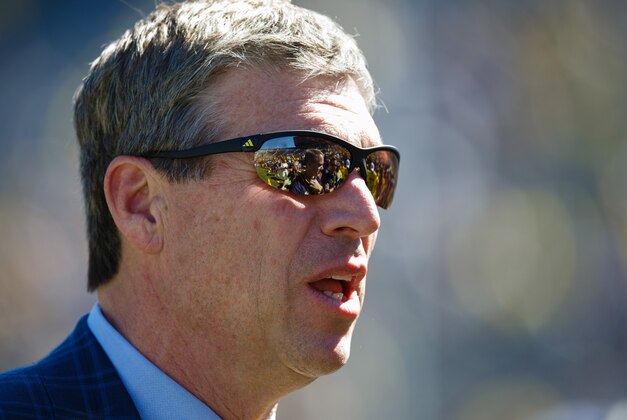 September 15, 2012; Ann Arbor, MI, USA; Michigan Wolverines athletic director Dave Brandon before the game against the Massachusetts Minutemen at Michigan Stadium. Mandatory Credit: Rick Osentoski-USA TODAY Sports