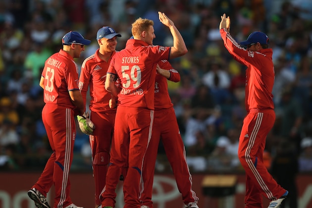 PERTH, AUSTRALIA - JANUARY 24: Ben Stokes of England celebrates after taking the wicket of Mitchell Johnson of Australia during game four of the One Day International series between Australia and England at WACA on January 24, 2014 in Perth, Australia. (Photo by Robert Cianflone/Getty Images) PERTH, AUSTRALIA - JANUARY 24: Ben Stokes of England celebrates after taking the wicket of Mitchell Johnson of Australia during game four of the One Day International series between Australia and England at WACA on January 24, 2014 in Perth, Australia. (Photo by Robert Cianflone/Getty Images)