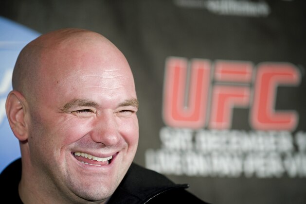 President of the Ultimate Fighting Championship (UFC) Dana White speaks to reporters following a news conference in Montreal, Thursday, Dec. 9, 2010, to promote the upcoming UFC fight between Georges St-Pierre and Josh Koscheck. (AP Photo/The Canadian Press, Graham Hughes)