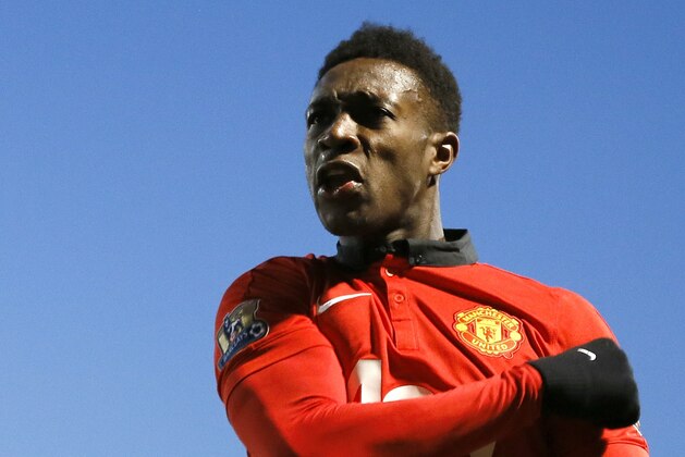Manchester United's  Danny Welbeck celebrates scoring a goal during the English Premier League soccer match between Norwich City and Manchester United at Carrow Road Stadium in Norwich, England Saturday, Dec. 28, 2013. (AP Photo/Kirsty Wigglesworth)