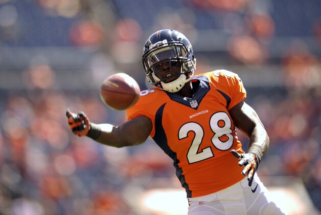 Denver Broncos running back Montee Ball catches a pass against the Philadelphia Eagles during an NFL football game, Sunday, Sept. 29, 2013, in Denver. (AP Photo/Jack Dempsey)