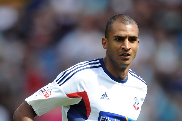 BURNLEY, ENGLAND - AUGUST 03: David Ngog of Bolton Wanderers in action during the Sky Bet Championship match between Burnley and Bolton Wanderers at Turf Moor on August 03, 2013 in Burnley, England. (Photo by Chris Brunskill/Getty Images)