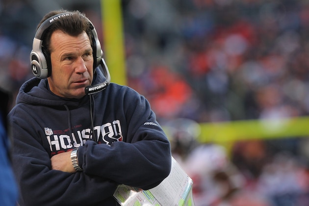 DENVER - DECEMBER 26:  Head coach Gary Kubiak of the Houston Texas looks on as he faces the Denver Broncos at INVESCO Field at Mile High on December 26, 2010 in Denver, Colorado. The Broncos defeated the Texans 24-23.  (Photo by Doug Pensinger/Getty Images)