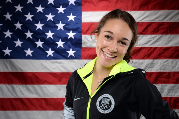 PARK CITY, UT - OCTOBER 01:  Ski Jumper Sarah Hendrickson poses for a portrait during the USOC Media Summit ahead of the Sochi 2014 Winter Olympics on October 1, 2013 in Park City, Utah.  (Photo by Harry How/Getty Images)