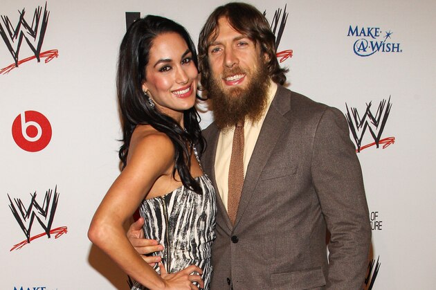 From left, WWE Superstars Brianna Garcia-Colace (AKA Brie Bella) and Bryan Danielson (AKA Daniel Bryan) arrives at the Superstars of Hope honors Make A Wish Foundation event at The Beverly Hills Hotel on Thursday, August 15, 2013 in Beverly Hills, Calif. (Photo by Paul A. Hebert/Invision/AP) From left, WWE Superstars Brianna Garcia-Colace (AKA Brie Bella) and Bryan Danielson (AKA Daniel Bryan) arrives at the Superstars of Hope honors Make A Wish Foundation event at The Beverly Hills Hotel on Thursday, August 15, 2013 in Beverly Hills, Calif. (Photo by Paul A. Hebert/Invision/AP)