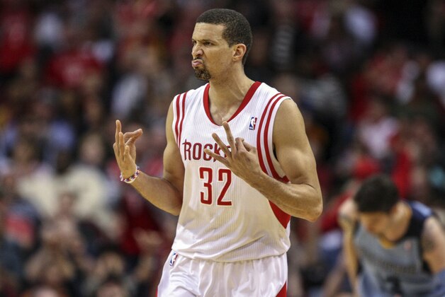 Dec 26, 2013; Houston, TX, USA; Houston Rockets shooting guard Francisco Garcia (32) reacts after scoring a basket during the fourth quarter against the Memphis Grizzlies at Toyota Center. Mandatory Credit: Troy Taormina-USA TODAY Sports