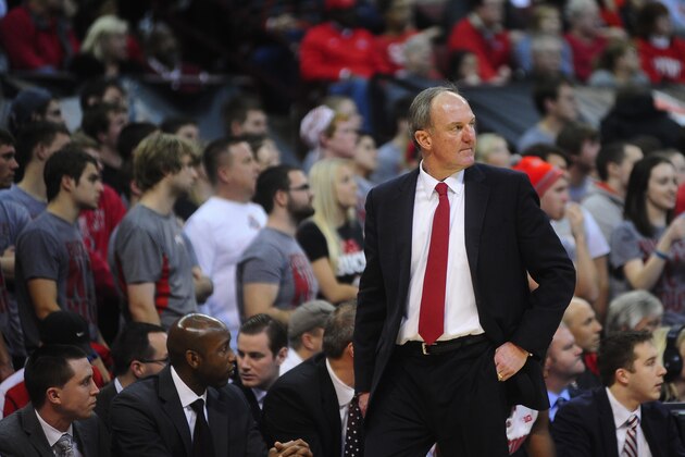 COLUMBUS, OH - JANUARY 12:  Head coach Thad Matta of the Ohio State Buckeyes looks on during the game against the Iowa Hawkeyes on January 12, 2014 at Value City Arena in Columbus, Ohio.  Ohio State lost by a final score of 84-74.  (Photo by Ryan Young/Getty Images)