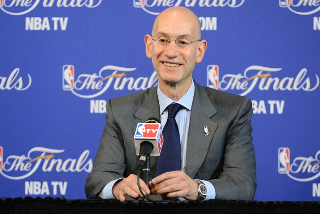 MIAMI, FL - JUNE 6: NBA Deputy Commissioner Adam Silver addresses the media prior to the Miami Heat against the San Antonio Spurs during Game One of the 2013 NBA Finals on June 6, 2013 at American Airlines Arena in Miami, Florida. NOTE TO USER: User expressly acknowledges and agrees that, by downloading and or using this photograph, User is consenting to the terms and conditions of the Getty Images License Agreement. Mandatory Copyright Notice: Copyright 2013 NBAE (Photo by Garrett W. Ellwood/NBAE via Getty Images)