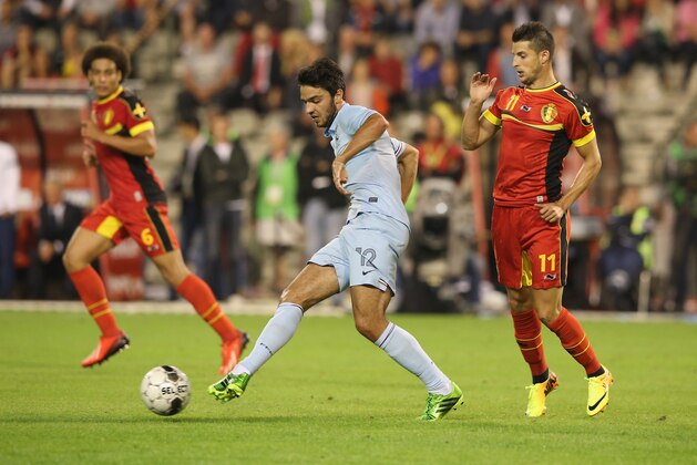 BRUSSELS, BELGIUM - AUGUST 14:  Clement Grenier of France passes the ball during the International friendly match between Belgium and France at the King Baudouin Stadium on August 14, 2013 in Brussels, Belgium.  (Photo by David Rogers/Getty Images)
