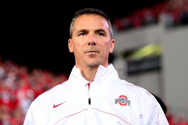 Oct 6, 2012; Columbus, OH, USA; Ohio State Buckeyes head coach Urban Meyer on the sidelines prior to the game against the Nebraska Cornhuskers at Ohio Stadium. Mandatory Credit: Andrew Weber-USA TODAY Sports Oct 6, 2012; Columbus, OH, USA; Ohio State Buckeyes head coach Urban Meyer on the sidelines prior to the game against the Nebraska Cornhuskers at Ohio Stadium. Mandatory Credit: Andrew Weber-USA TODAY Sports