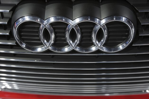 The front grill is shown of the Audi A3 e-tron at the Los Angeles Auto Show in Los Angeles, Wednesday, Nov. 20, 2013. (AP Photo/Chris Carlson)