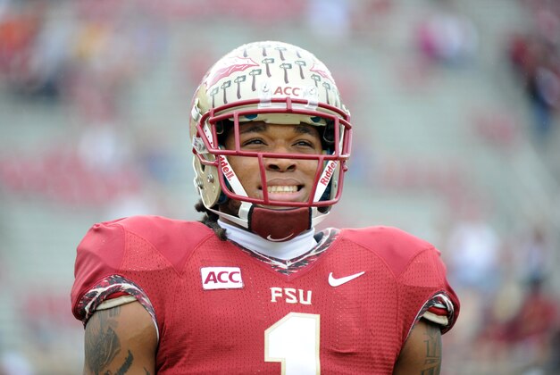 Nov 23, 2013; Tallahassee, FL, USA; Florida State Seminoles wide receiver Kelvin Benjamin (1) before the game against the Idaho Vandals at Doak Campbell Stadium. Mandatory Credit: Melina Vastola-USA TODAY Sports