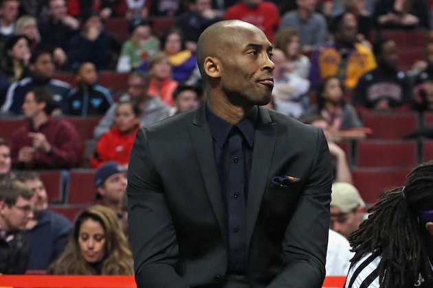 CHICAGO, IL - JANUARY 20: Kobe Bryant #24 of the Los Angeles Lakers watches from the bench as his teammates take on the Chicago Bulls at the United Center on January 20, 2014 in Chicago, Illinois. NOTE TO USER: User expressly acknowledges and agrees that, by downloading and or using this photograph, User is consenting to the terms and conditions of the Getty Images License Agreement. (Photo by Jonathan Daniel/Getty Images) CHICAGO, IL - JANUARY 20: Kobe Bryant #24 of the Los Angeles Lakers watches from the bench as his teammates take on the Chicago Bulls at the United Center on January 20, 2014 in Chicago, Illinois. NOTE TO USER: User expressly acknowledges and agrees that, by downloading and or using this photograph, User is consenting to the terms and conditions of the Getty Images License Agreement. (Photo by Jonathan Daniel/Getty Images)